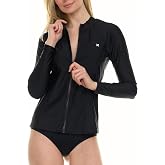 Hurley Women's Full-Zip Rash Guard, Long Sleeve UPF 50+ Swim Shirt Surf Top | Full-Zip Front, UPF 50+ Sun & UV Protection, Quick-Dry, Effortless Easy-On Layering, Swimming, Surfing