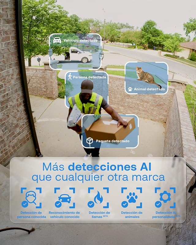Intercomunicador de vídeo HD sem fios e câmara interior 2K – Segurança Residencial Inteligente para Família e Animais de Estimação, Visão Noturna, Deteção de Movimento, Áudio Bidirecional, Compatível com Alexa
