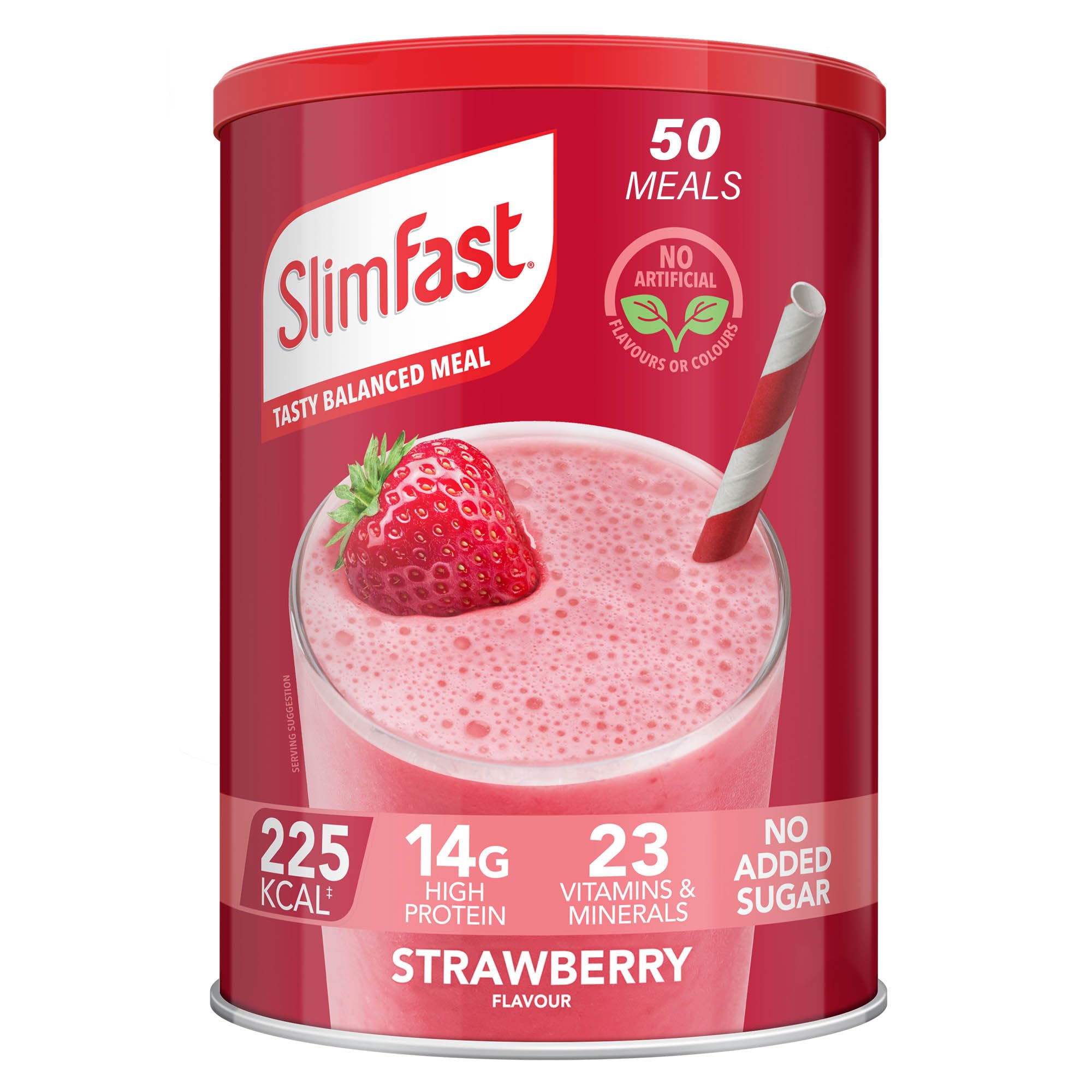 SlimFast High Protein Powder Meal Replacement Diet Supplement, Summer Strawberry, 50 Servings, 1.852 kg