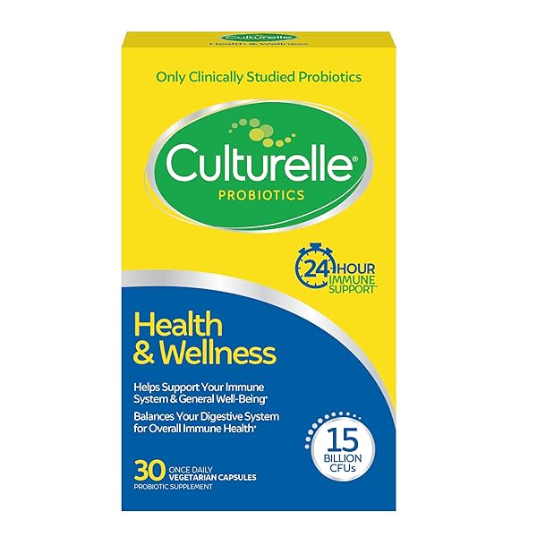CULTURELLE HEALTH & WELLNESS DAILY PROBIOTIC SUPPLEMENT FOR MEN & WOMEN, HELPS SUPPORT YOUR IMMUNE SYSTEM, OCCASIONAL DIARRHEA, GAS & BLOATING, 15 BILLION CFUS, NON-GMO, 30 COUNT