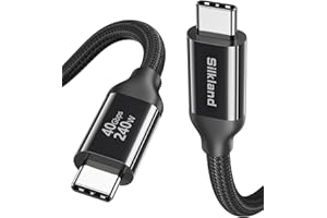 Silkland USB 4 Cable for Thunderbolt 4 [5FT/1.5M], 40Gbps Data Sync, 8K/5K@60Hz, 240W Fast Charging, USB C Thunderbolt Cable,