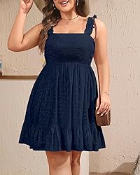Navy Blue Dress for Women Plus Size Summer Casual