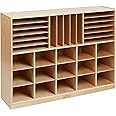 ECR4Kids Multi-Section Mobile Storage Cabinet, Classroom Furniture, Natural
