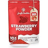Jungle Powders Strawberry Powder 3.5 Ounce Bag Freeze Dried Strawberry Powder Dehydrated Strawberries Flavoring Additive Free Extract For Baking Dry Berry Fruit Powder Smoothies