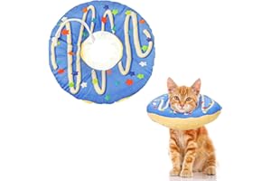 libfrnt Cat Cone Collar Soft, Cute Cat Donut Collar Adjustable Cat Recovery Collar Comfortable Elizabethan Cones to Stop Licking Anti-Bite Neck Cone for Cats Kittens Small Dogs After Surgery