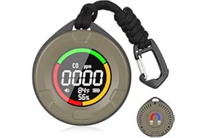 HAKINAKU Portable Carbon Monoxide Detectors for Travel [3-in-1] Mini Size Air Quality Monitor/Temperature/Humidity/CO Gas Detector Alarm Sensor for Indoor Outdoor Camping RV Car (Green)