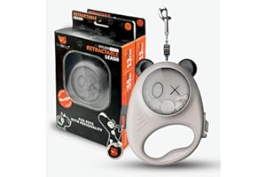 HAMINWAY Retractable Dog Leash, 13ft Strong Nylon Tape with Auto-Locking Leash for Small Dogs up to 20 lbs, Tangle-Free, One-Touch Brake, Comfortable Grip, Panda Hug Design