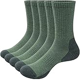 YUEDGE Men's Cushioned Training Athletic Crew Socks Moisture Wicking Mens Socks Anti Blister Work Socks For Men, 5 Pairs