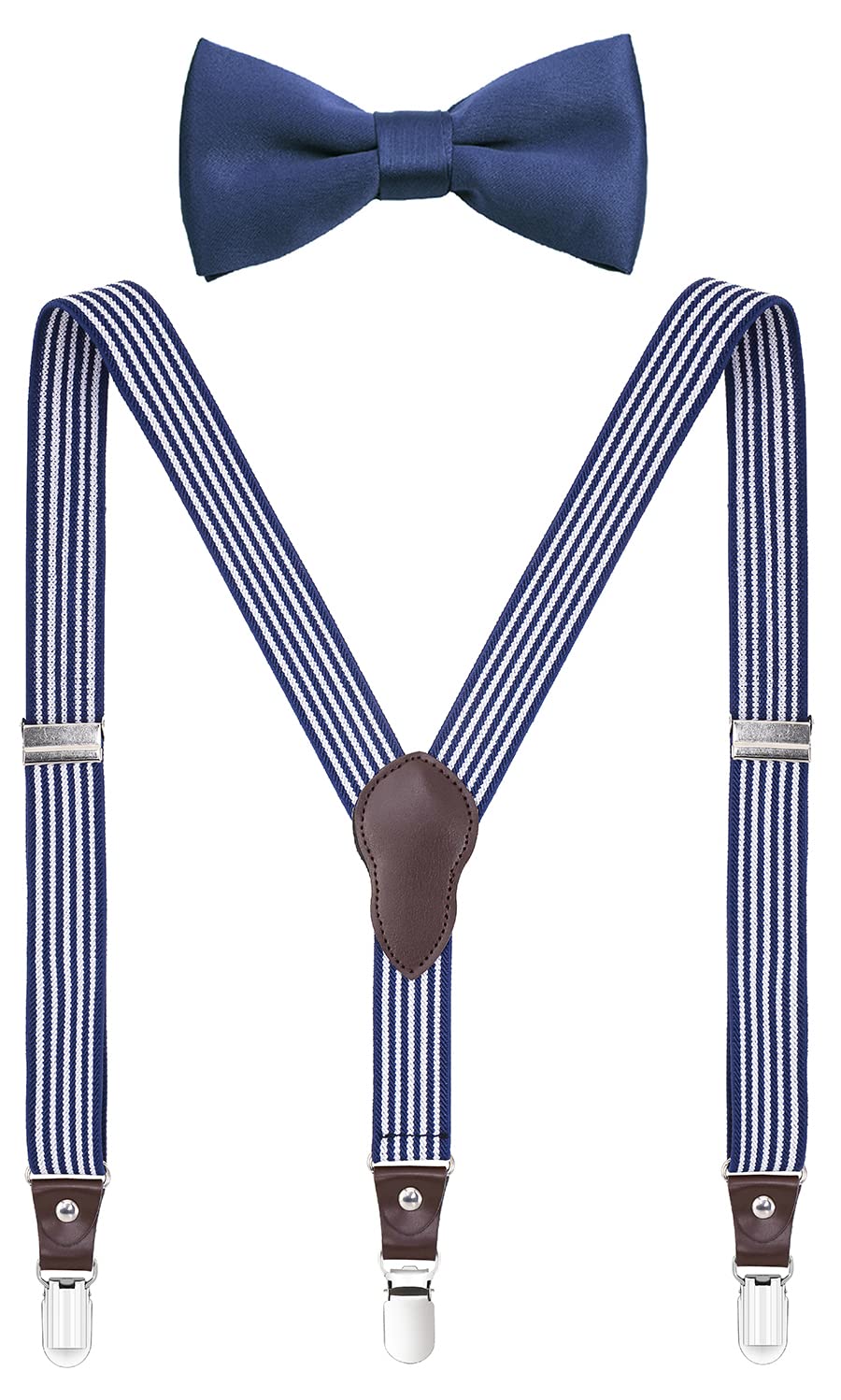 Photo 1 of Suspenders Set Navy White Striped 30"