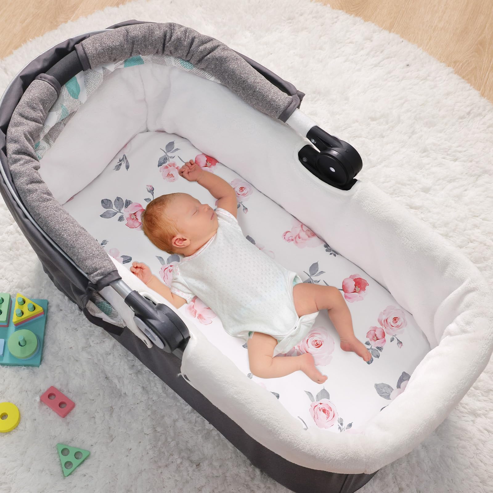 PHF 3 Pack Soft Sheets, Rose Floral Comfy Polyester Cradle