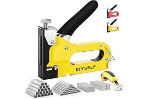 DIYSELF Staple Gun Heavy Duty 4-in-1 Upholstery Staple Gun with 4000 Staples Remover Fabric Stapler Stapler Gun for Wood Upholstering Crafts Carpet Wire grapadora para Madera Men Tool Gift Christmas
