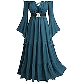 ROSE GAL Plus Size Womens Medieval Renaissance Faire Costume Dress Off Shoulder Bell Sleeves Dress