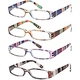 Gamma Ray Women's Reading Glasses - 4 Pairs Ladies Fashion Readers for Women