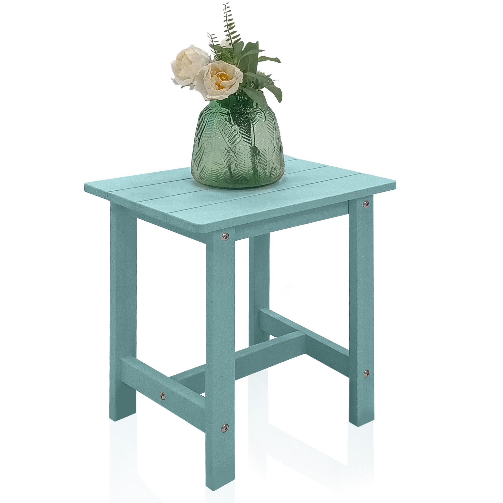 Photo 1 of Meluvici Outdoor Side Table, Small Adirondack Side Table for Adirondack Chair - Indoor Outdoor End Table - HDPS (Dark Blue)