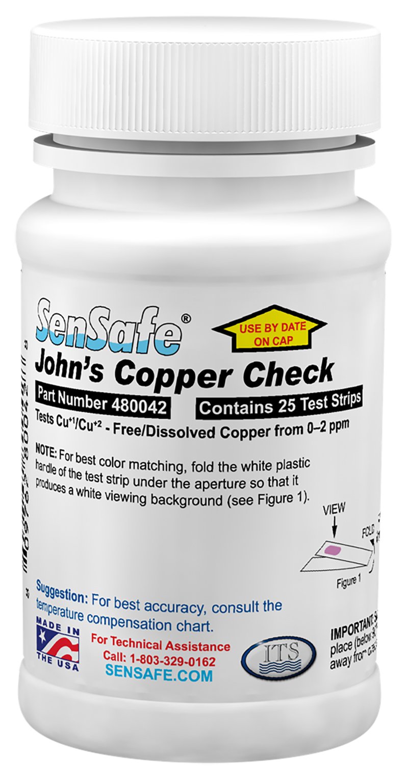 ITS Europe Sensafe 480042 John's Copper Check - Water Testing Strips (25 Strips)