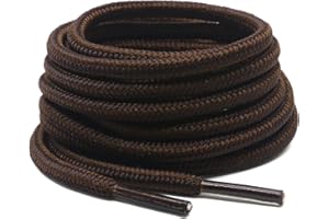 DELELE 2 Pair Round Boot Laces Outdoor Hiking Walking Shoelaces Dual Coloured Striped Shoe Lace Work Shoe Strings