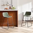 HeuGah Counter Height Bar Stools Set of 2, Counter Stools with Backs, Modern Bar Stools for Kitchen Island, Bar Stools 26 Inch Seat Height