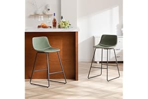 HeuGah Counter Height Bar Stools Set of 2, Counter Stools with Backs, Modern Bar Stools for Kitchen Island, Bar Stools 26 Inch Seat Height