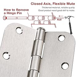 100 Pack Interior Door Hinges Brushed Nickel 3.5