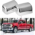 PerfecTech Super Duty Chrome Plated Mirror Covers Ultra Durable Top Half for 2008-2016 Ford F250 F350 F450（2 Pcs）