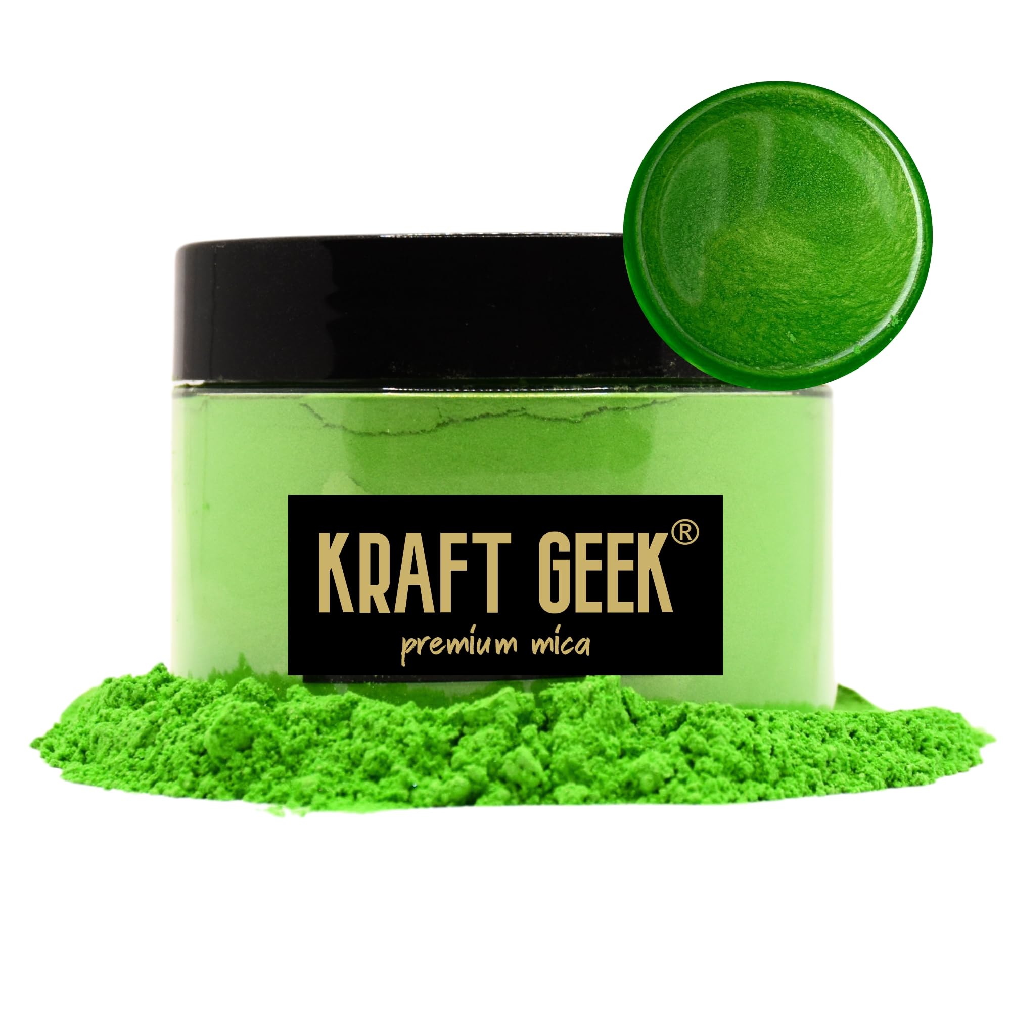 Grass Green Premium Mica Powder 50g. Powder Dye for Epoxy Resin Pigment Natural Soap Colouring, Candle, Slime, Bath Bombs, Makeup, Nail, Fabric, Fabric dye, Wax Melts etc. (Light Green)