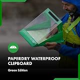 Paperdry Waterproof Clipboard A4 Green PVC with Cover and Clips view 2