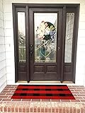 UKELER Buffalo Plaid Outdoor Rugs Washable- Cotton