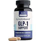 SymptoGuard Natural GLP-1 Supplement Support Vitamin for Digestive Comfort and Energy Levels with Pre and Probiotics, Vitamin D3/B12, Chromium and Ginger Root – 60 Capsules (30 Day Supply)