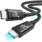 Fitee Thunderbolt 5 Cable 4FT Compatible, 80Gbps USB4 Cable, PD3.1 240W Charging, 120Gbps Video Bandwidth, 16K/Dual 8K, Braided USB C Video Cables for iPhone 16, MacBook Pro, Mac mini, PSSD, Display