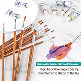 Thinp 12Pcs Watercolor Brush Set Round Pointed Tip Nylon Hair Detail view 5