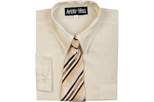 Avery Hill Boys Long Sleeve Dress Shirt with Windsor Tie