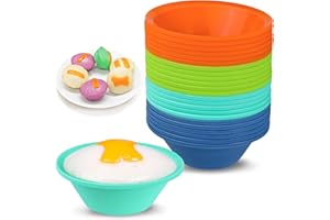 Webake 24 Pcs Silicone Puto Molder Filipino, 2.75" Reusable Puto Baking Cup for Steamer, BPA-Free and Non-Stick, Plastic Repl