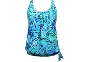 Yonique Womens Blouson Tankini Top Only Loose Fit Swim Top No Bottom Modest Swimsuit