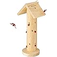 Navaris Wooden Ladybug Habitat - Hanging Real Pinewood Flying Insect Bug Ladybird Lady-Bug House Shelter Hotel for The Garden - Insect Hibernation