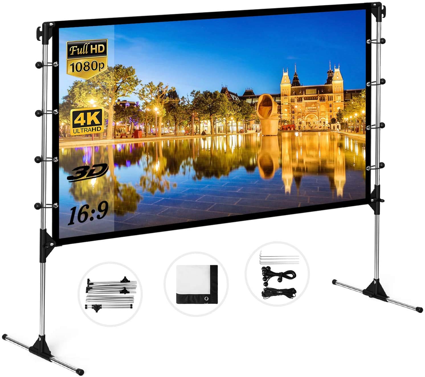 Mua Screen 120 Inch 16:9 Projector Screen with Stand Freestanding ...