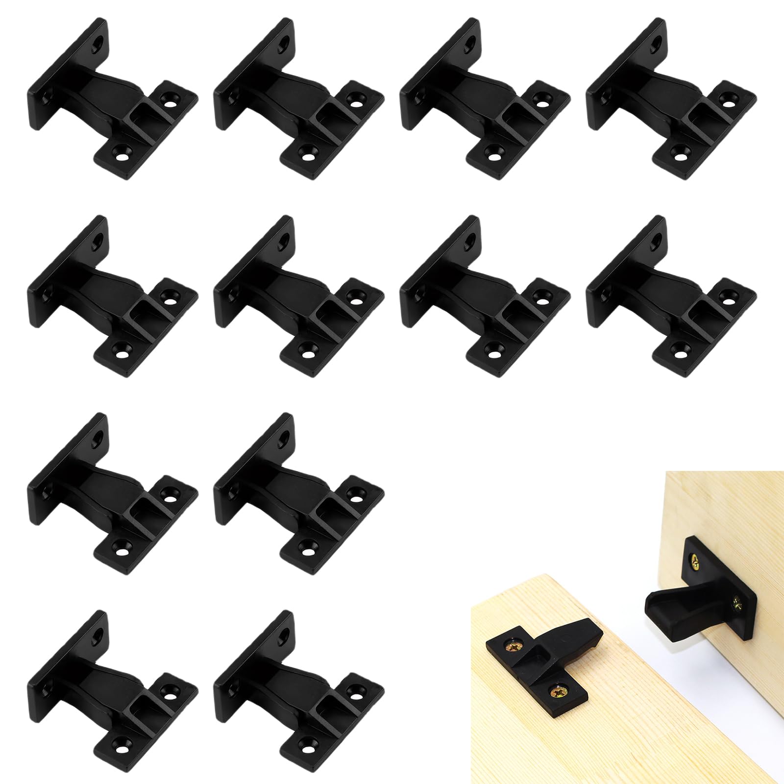 12 Sets Push in Plinth Fasteners Fittings With Panel Clips - ABS Quick Fitting Furniture Board Suitable for Kitchen Cabinets, Wardrobes, Beds and Tables