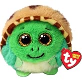 Ty Beanie Balls - Cruiser the Turtle with Gold Glitter Eyes, Collectable Soft Round Plush Toys - 8cm - T42549