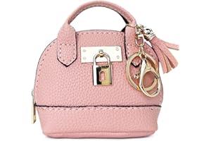 Sanxiner Keychain Coin Purse for Women,Cute Change Purse with Keyring Unique Purse Charms Small Coin Pouch Mini Purses Keychain Wallet with Tassels (D-Pink)
