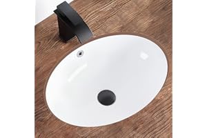 KDKSC Undermount Bathroom Sink 20.5"x15.4" Oval Undermount Sink White Ceramic Bathroom Sinks Under Counter Basin with Overflow