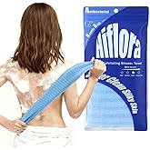 Hiflora 3D Wave Weave Japanese Exfoliating Washcloth, Deep Exfoliating Back Scrubber for Shower, Firm Body Scrub Towel, Korean Style, Ocean (Hard)