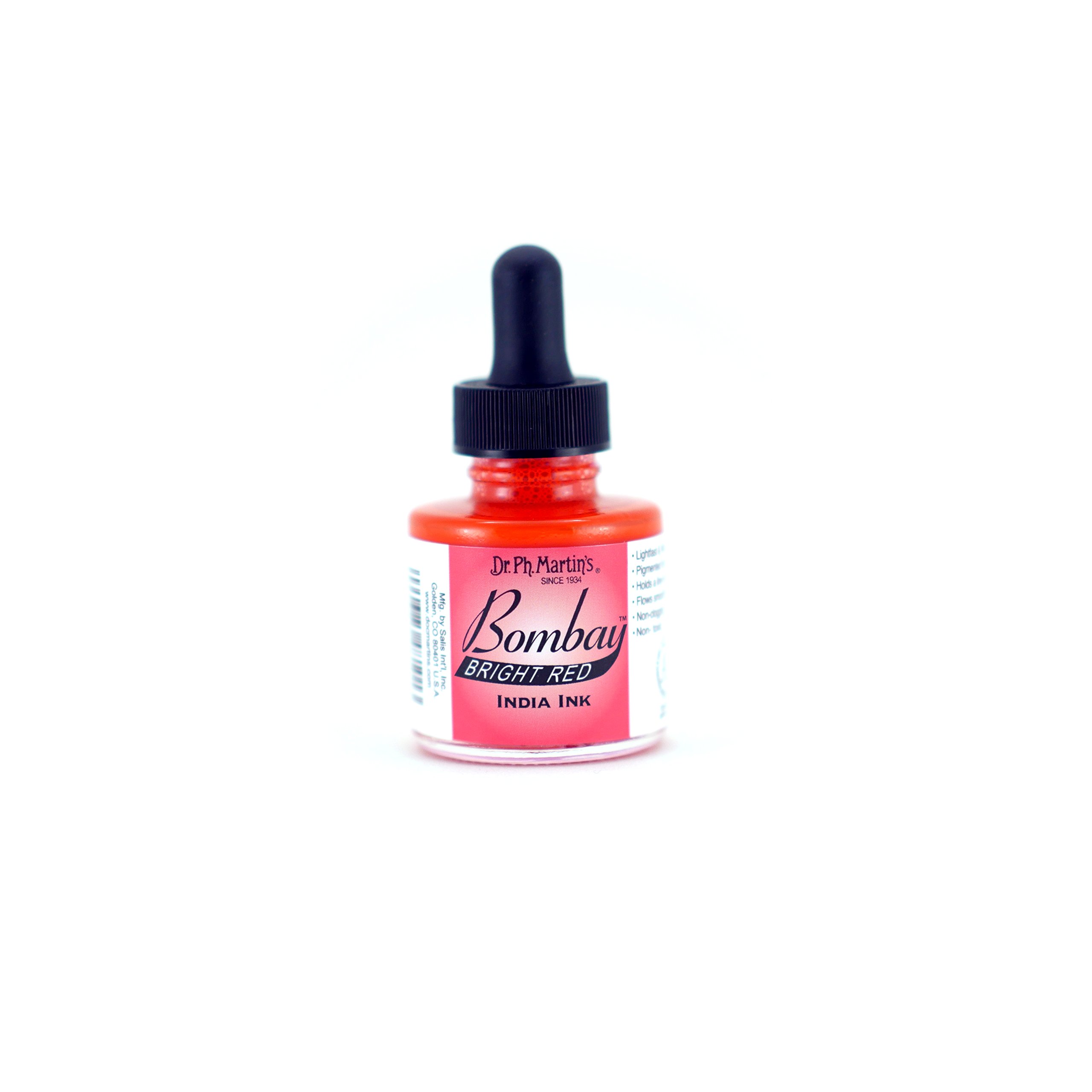 Dr. Ph. Martin's Ink Bottle, Other, Bright Red, 1 oz