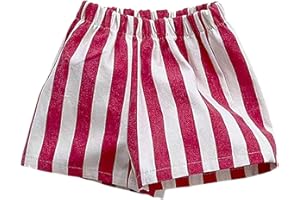 Toddler Baby Striped Shorts Casual Cotton Summer Shorts Boys Girls Soft Lightweight Elastic Waist Beach Bottom School