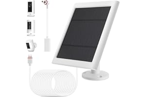 FEHUATENDA Solar Panel Outdoor for Ring Cameras (White 1P) Spotlight Cam Plus/Pro(Battery) Stick Up Cam/Pro Wireless Outdoor with 10FT/3M Long Cable Dustproof Waterproof