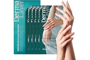 Mediheal Derma Layer Hand Mask (5 Packs) for Dry, Cracked, Roughfnessm Dullness, Damaged Skin Care with Hyaluronic Acid 3 Layers Structure