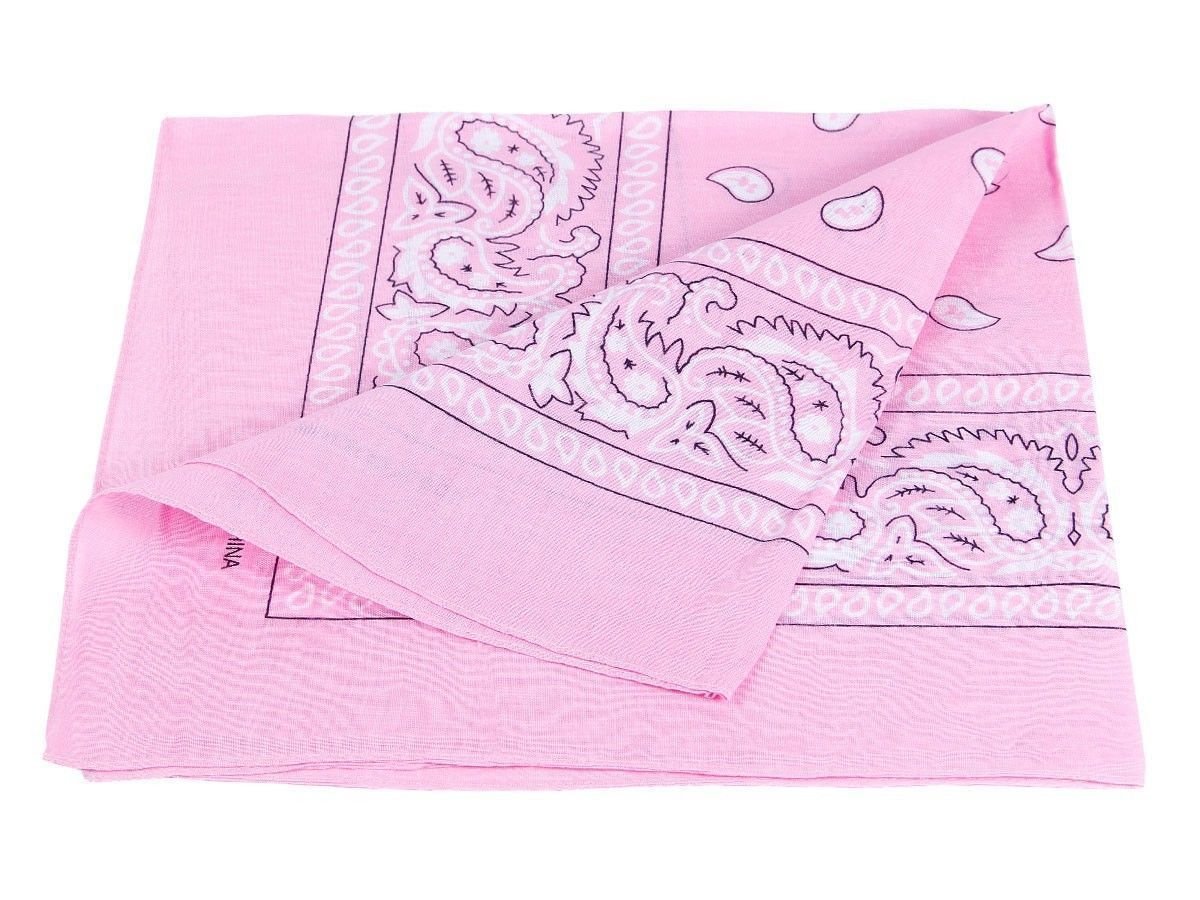 [UK SELLER] Men's/Women's Bandana Head Scarf Neck Scarves Paisley 100% COTTON (baby pink)