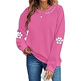 Cat Mom Sweatshirt for Women :Cats Paw Graphic Shirt Cat Sweater Cats Lover Long Sleeve Pullover Tops