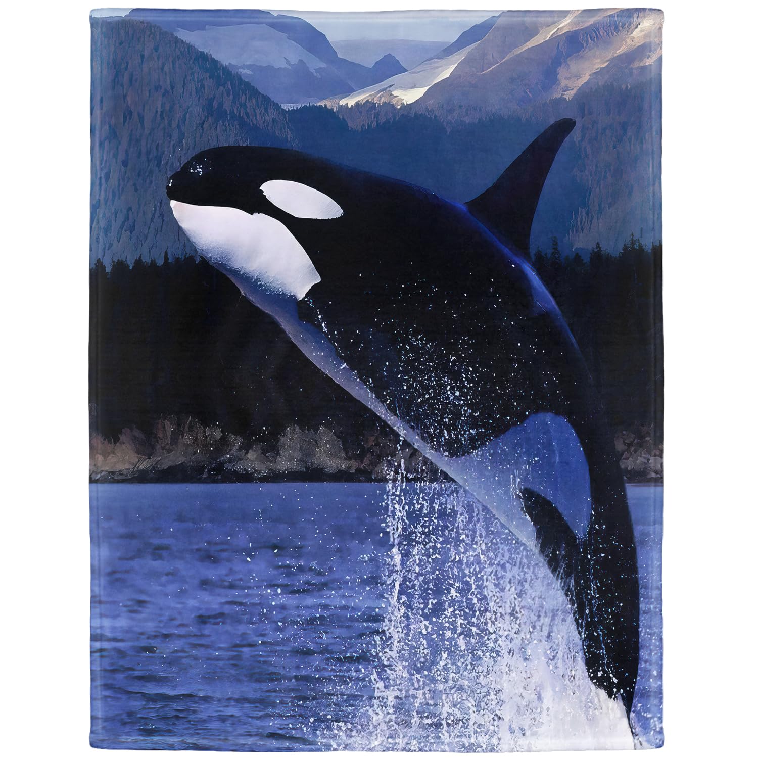 YISUMEI - Soft Fleece Blanket - Orca Killer Whales Whale,150 x 200 cm Throw Suitable for Bed or Sofa