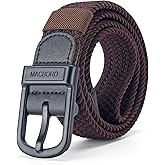 MACBORO Tsa Approved Hypoallergenic Nickel Free Non Metal Belt for Men Elastic Stretch Braided Golf Accessories Belt 1.38"