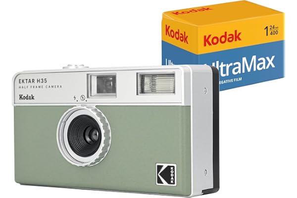 Kodak EKTAR H35 Half Frame Film Camera (Sage, Bundle with 24exp Film)