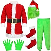 brableewear Christmas Green Giant Monster Costume for Kids Boys Christmas Furry Suit Santa Outfits Christmas Cosplay Costume